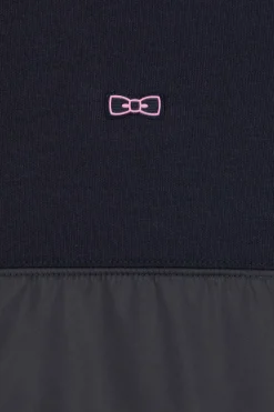 Sweatshirt zippé en coton mélangé bleu marine coupe Regular