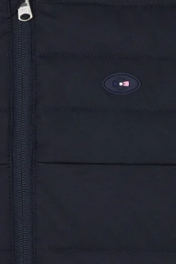 Sweatshirt zippé matelassé à capuche bleu marine coupe Regular