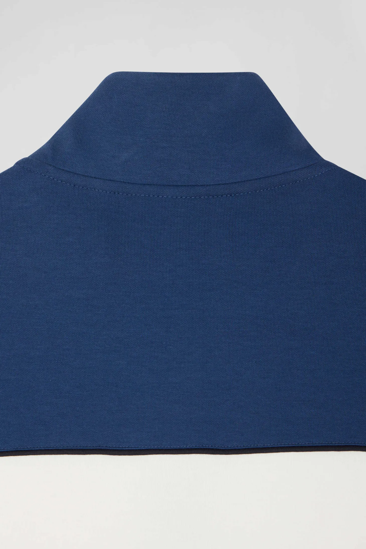 Sweatshirt zippé tricolore en coton mélangé bleu coupe Regular