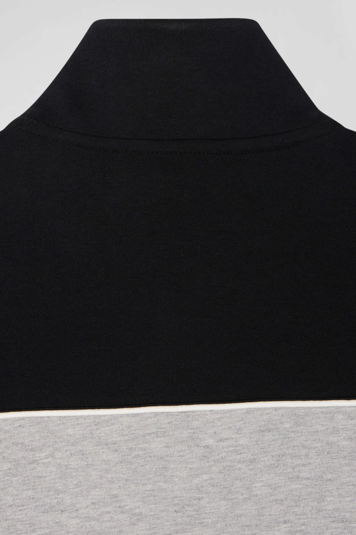 Sweatshirt zippé tricolore en coton mélangé noir coupe Regular
