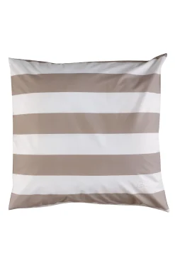 2 taies d'oreiller carrés à rayures beige - A la recherche du ballon perdu