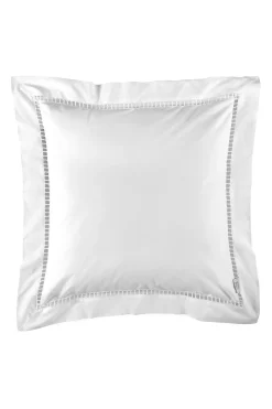 2 taies d'oreiller carrés blancs - Dentelle et Crampon