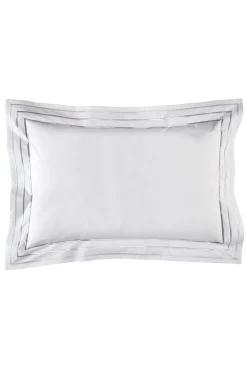2 taies d'oreiller rectangulaires blanc et argenté - Avec toi et les bleus