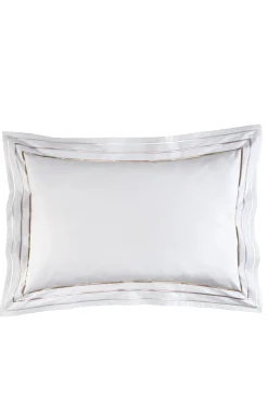 2 taies d'oreiller rectangulaires blanc et doré - Avec toi et les bleus