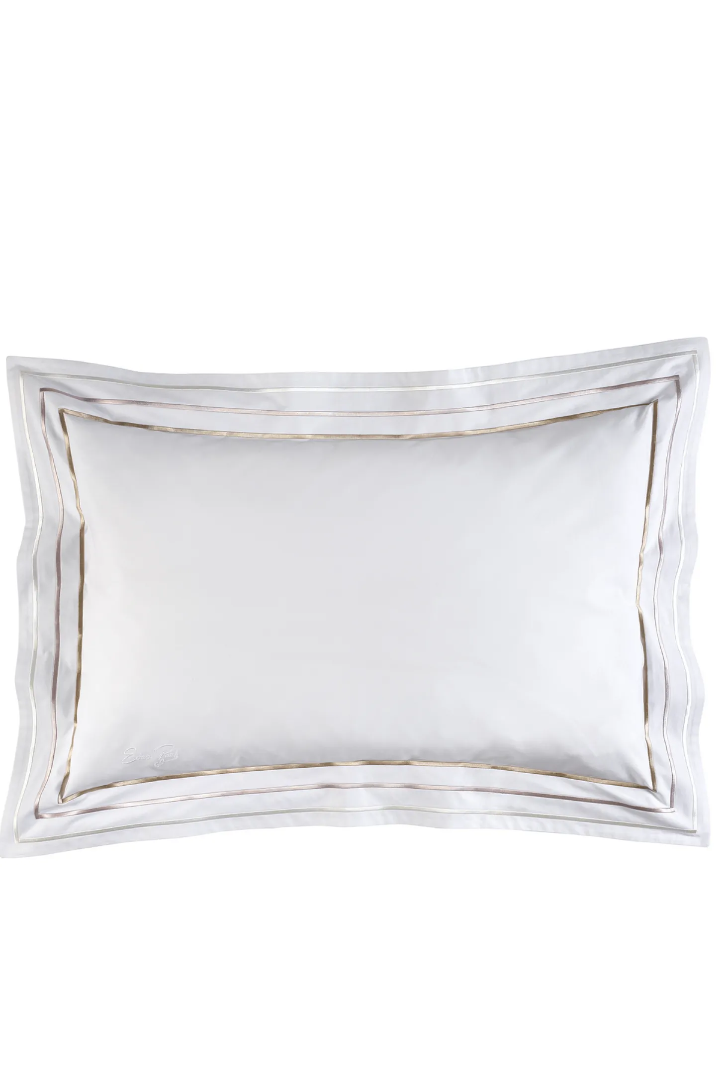 2 taies d'oreiller rectangulaires blanc et doré - Avec toi et les bleus