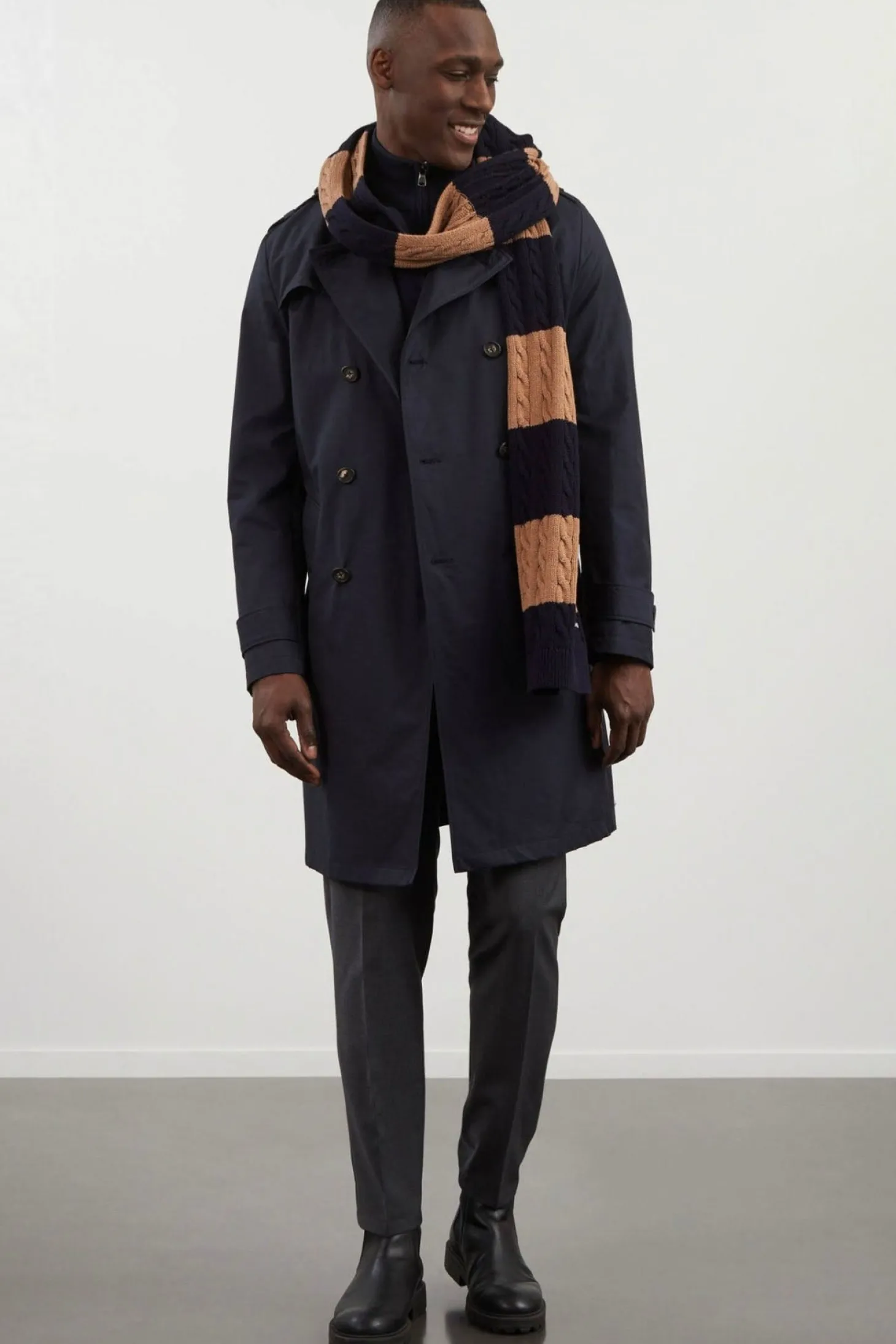 Trench coat déperlant bleu marine