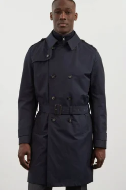 Trench coat déperlant bleu marine