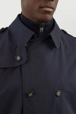 Trench coat déperlant bleu marine