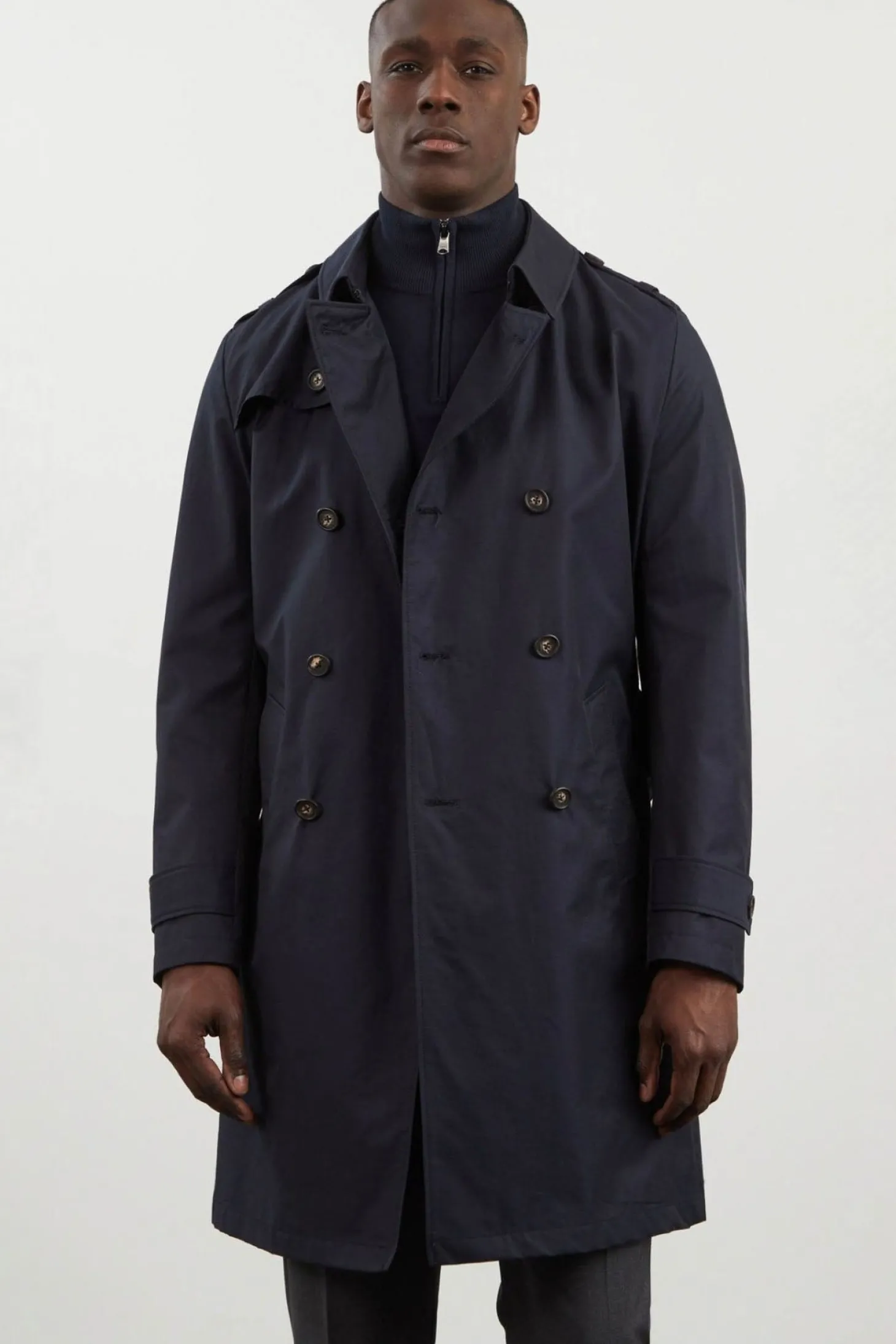 Trench coat déperlant bleu marine