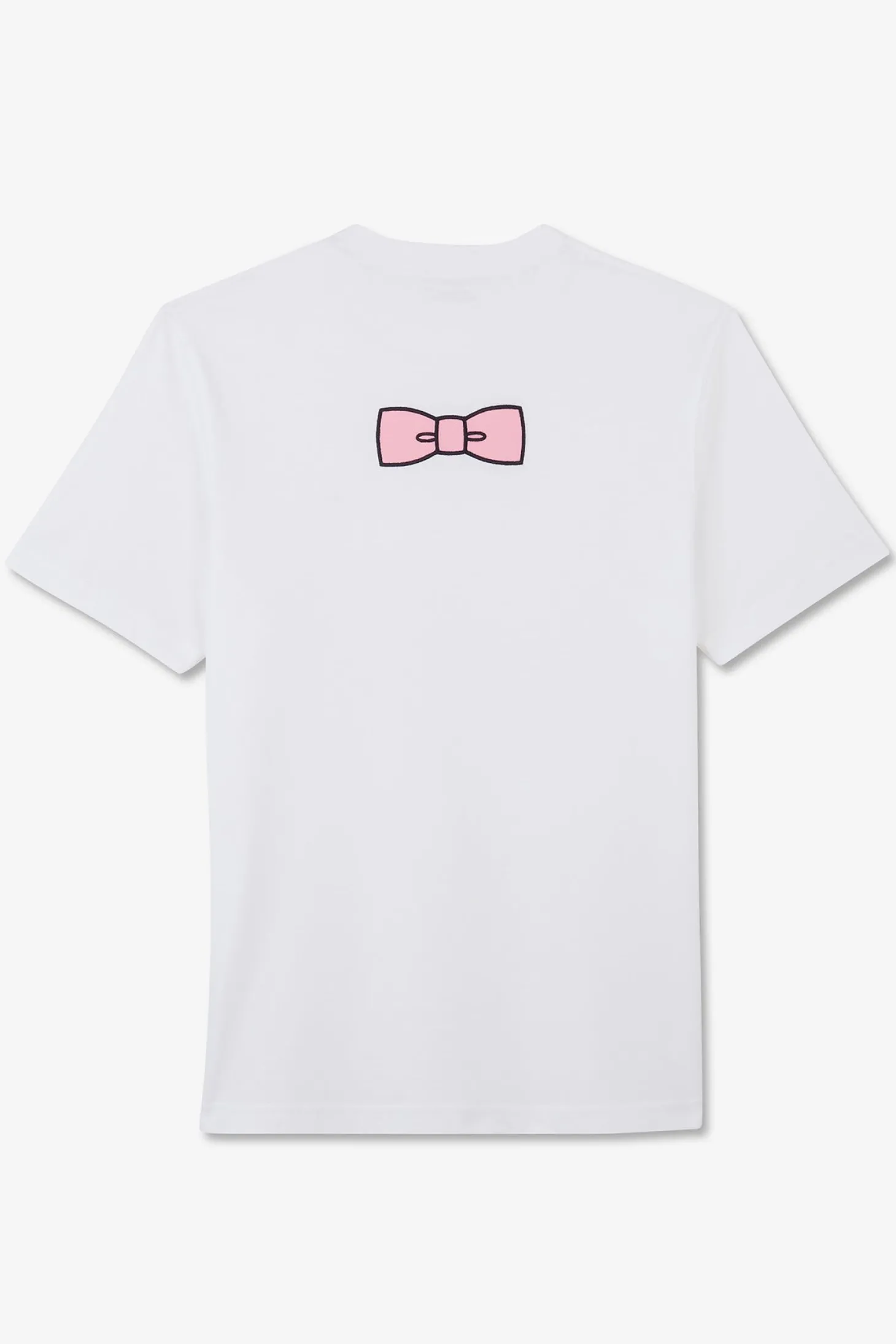 T-shirt blanc à broderie noeud dos