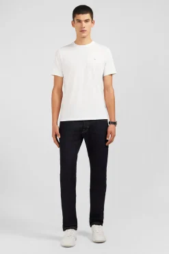 T-shirt blanc col rond à manches courtes