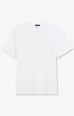 T-shirt blanc col rond à manches courtes