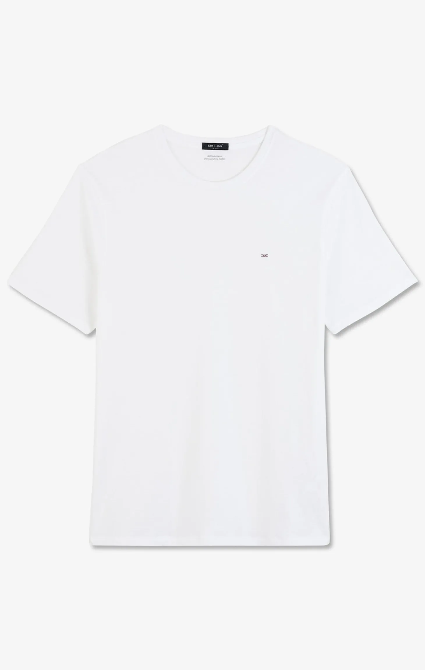 T-shirt blanc col rond à manches courtes