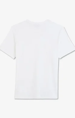 T-shirt blanc col rond à manches courtes
