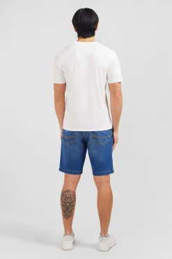 T-shirt blanc col V à manches courtes