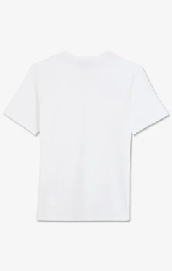 T-shirt blanc col V à manches courtes