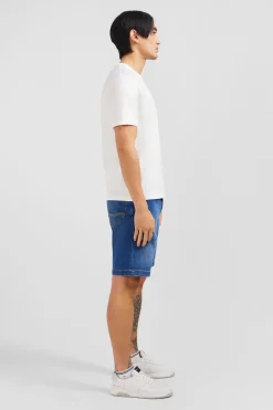 T-shirt blanc col V à manches courtes