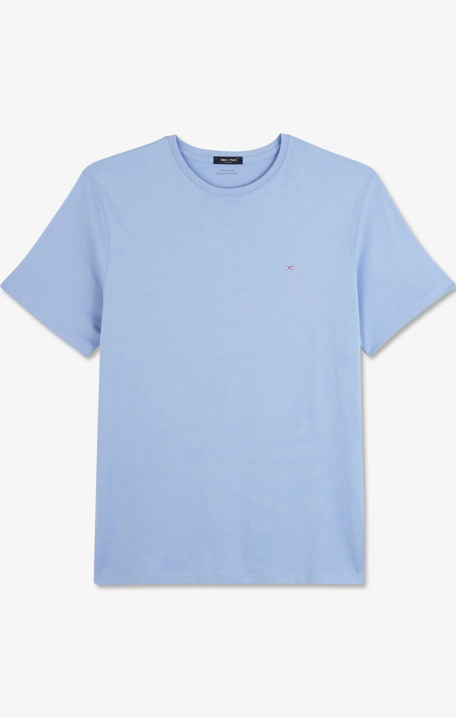 T-shirt bleu col rond à manches courtes