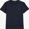 T-shirt bleu marine à broderie nœud dos