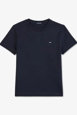 T-shirt bleu marine à broderie nœud dos