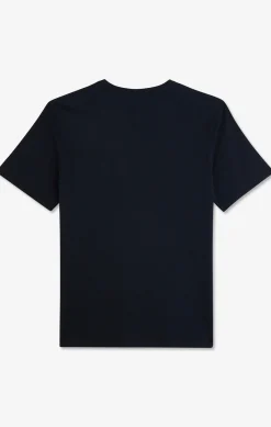 T-shirt bleu marine col rond à manches courtes