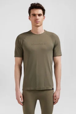 T-shirt de sport manches courtes à détails cerclés kaki