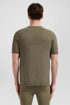 T-shirt de sport manches courtes à détails cerclés kaki