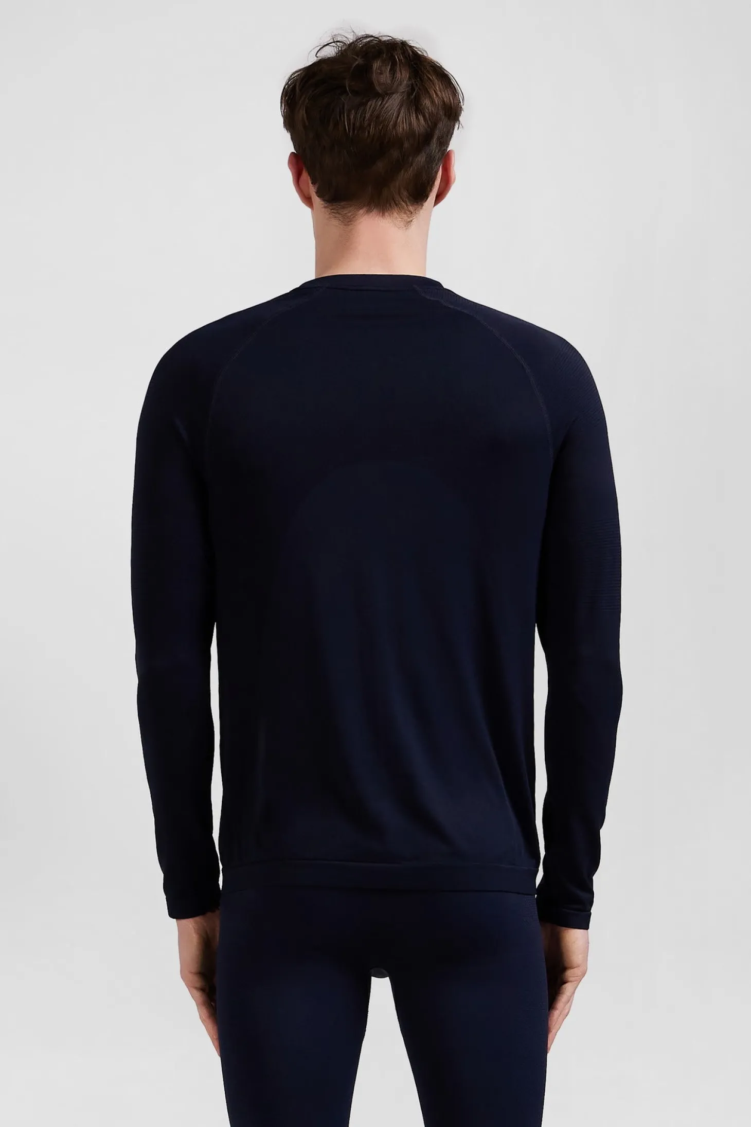 T-shirt de sport manches longues à détails cerclés bleu marine