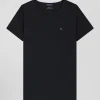 T-shirt femme manches courtes en coton noir coupe Regular
