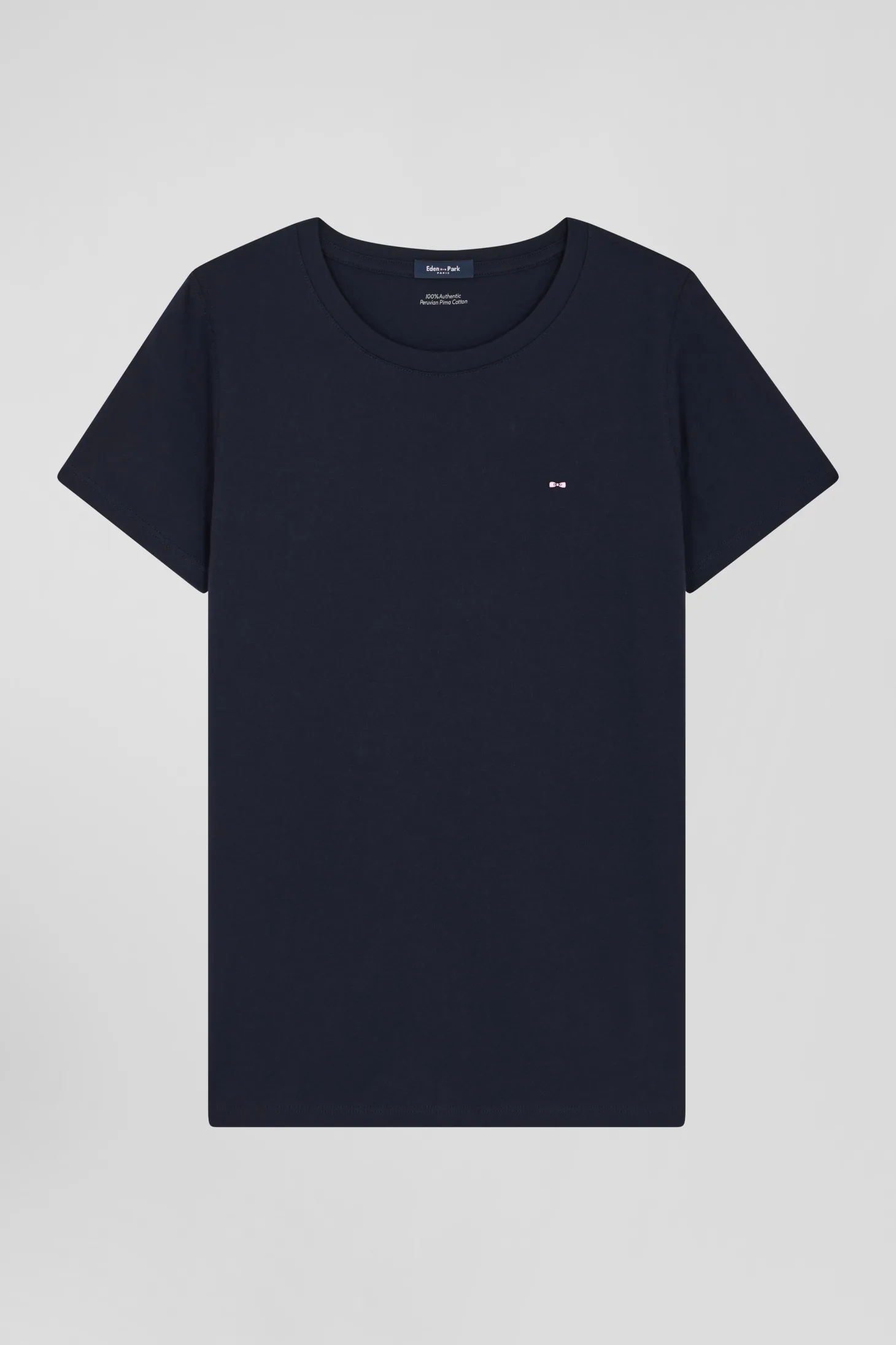 T-shirt femme manches courtes en coton bleu marine coupe Regular