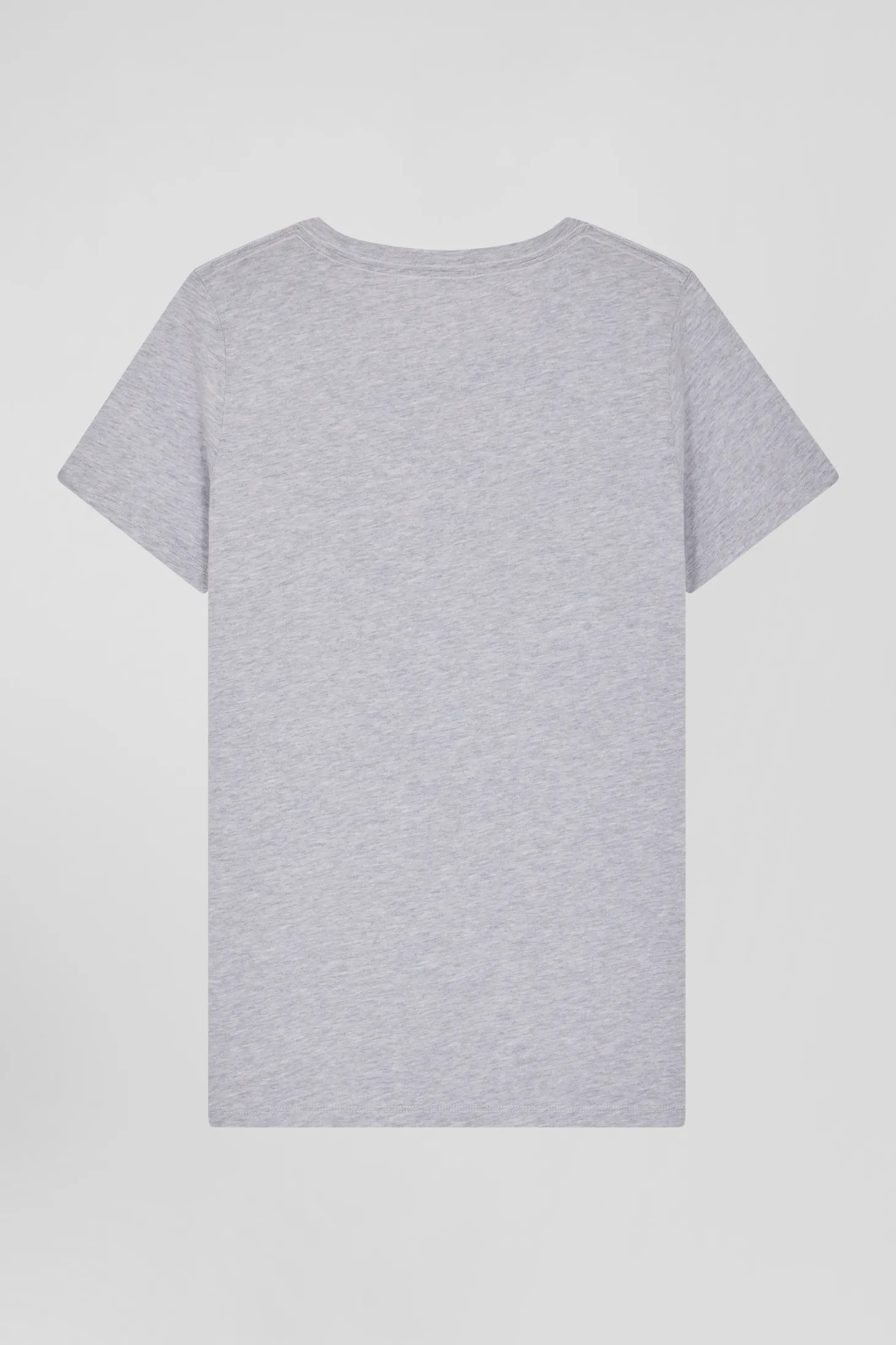 T-shirt femme manches courtes en coton gris coupe Regular
