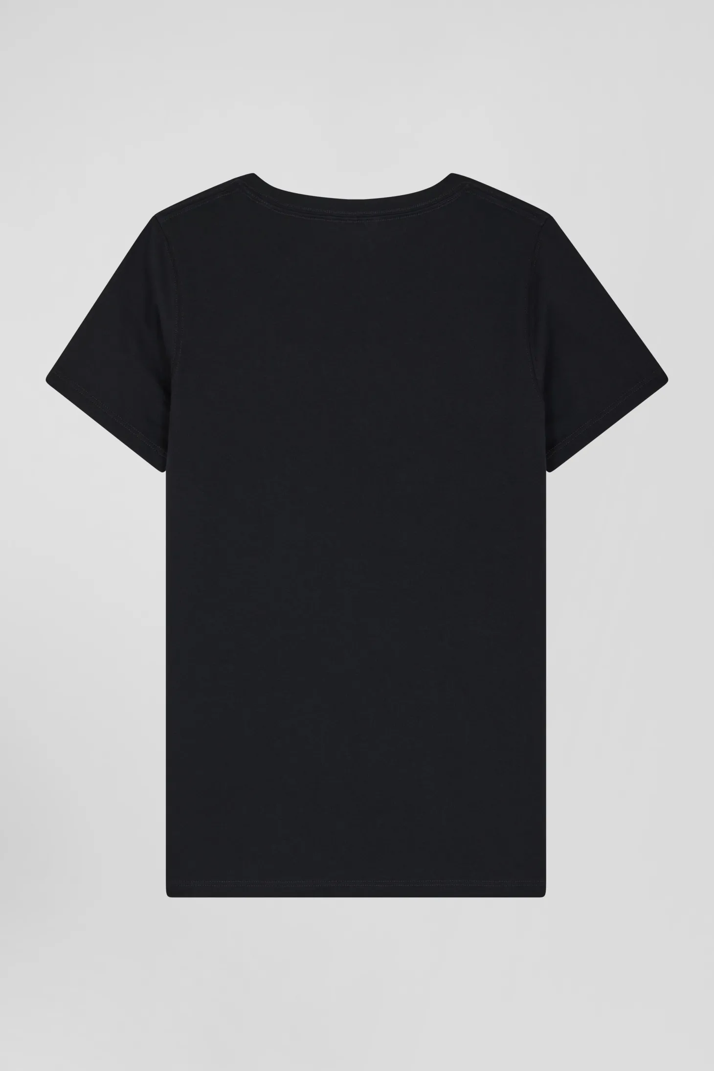 T-shirt femme manches courtes en coton noir coupe Regular