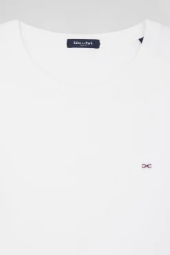T-shirt femme manches courtes en coton blanc coupe Regular