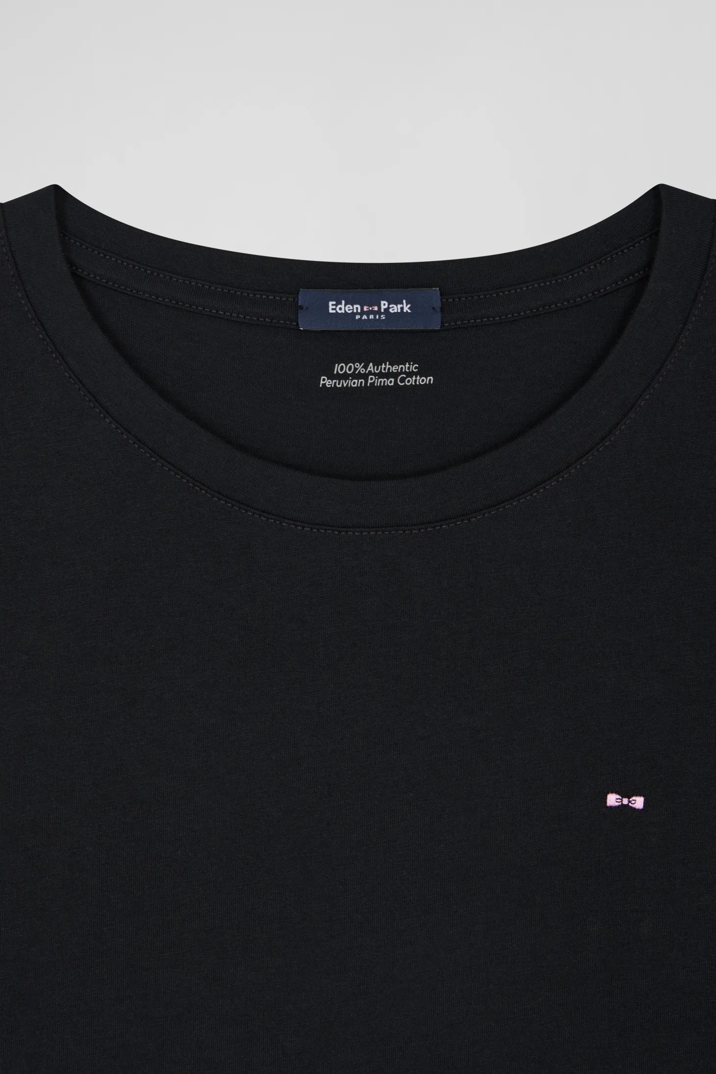 T-shirt femme manches courtes en coton noir coupe Regular