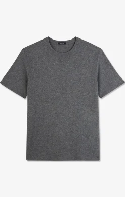 T-shirt gris col rond à manches courtes