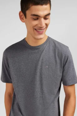 T-shirt gris col rond à manches courtes