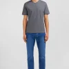 T-shirt gris col V à manches courtes