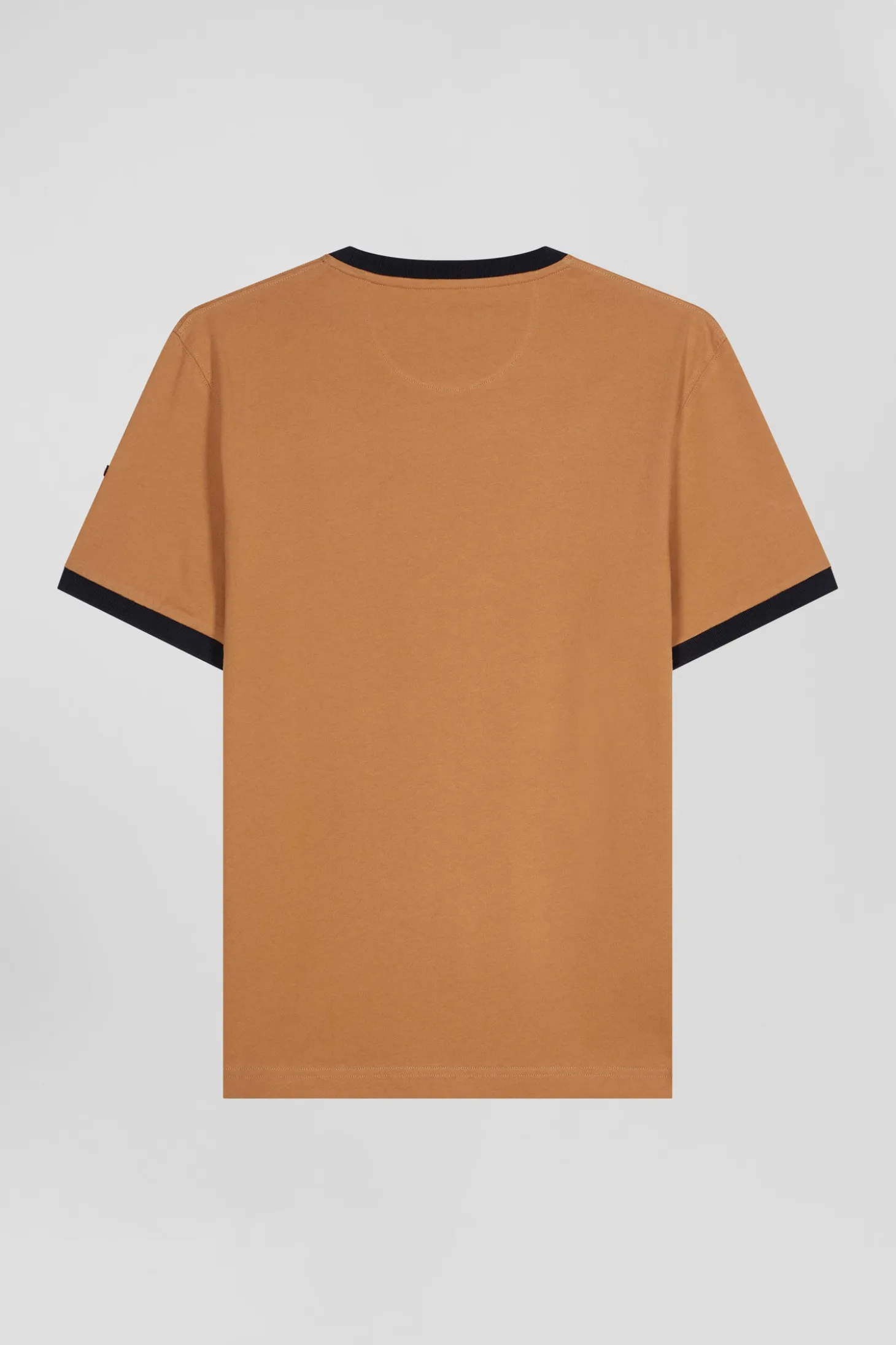 T-shirt manches courtes bicolore en coton camel Eden Park 10 coupe Relaxed