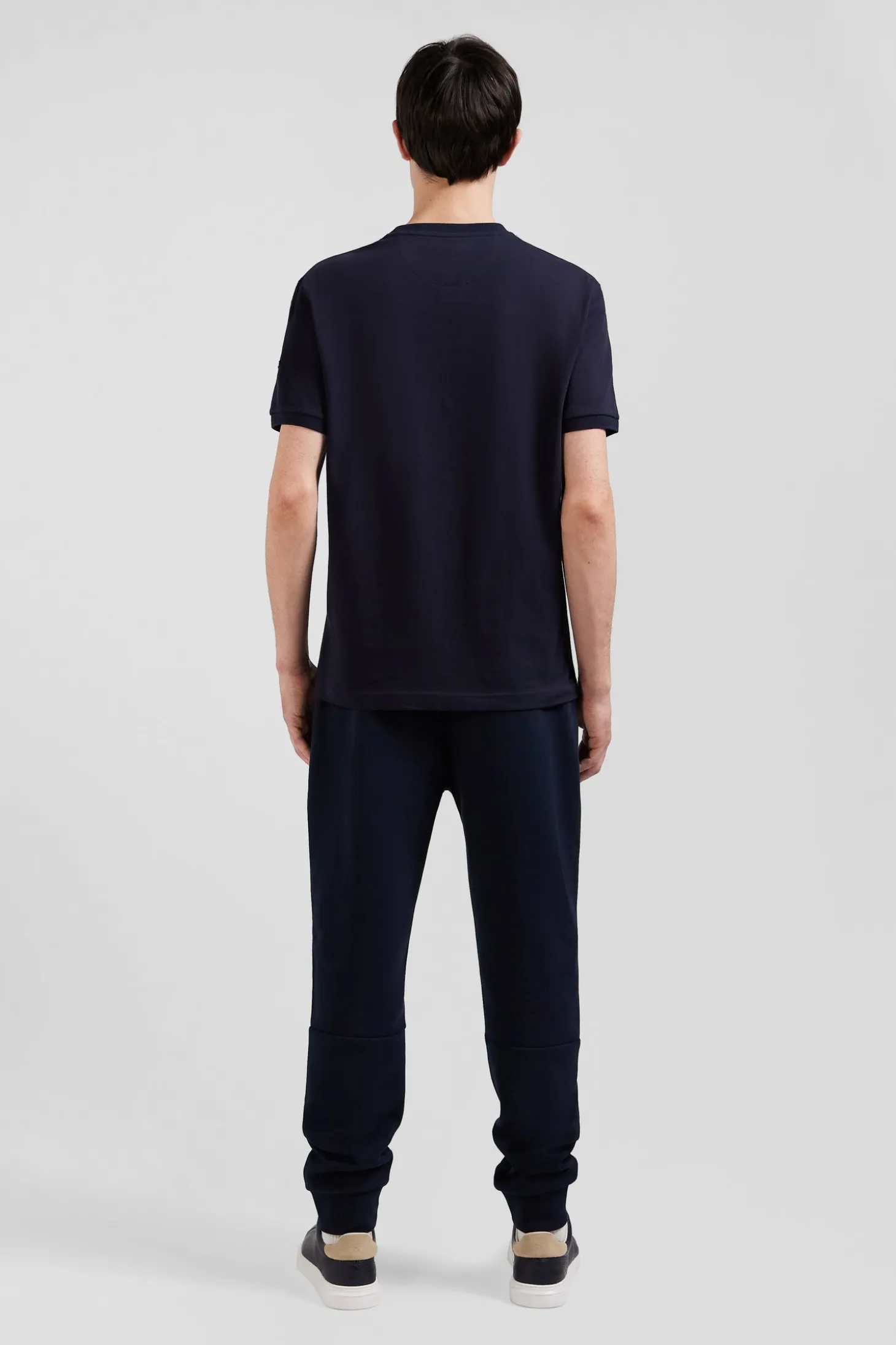 T-shirt manches courtes bicolore en coton bleu marine Eden Park 10 coupe Relaxed
