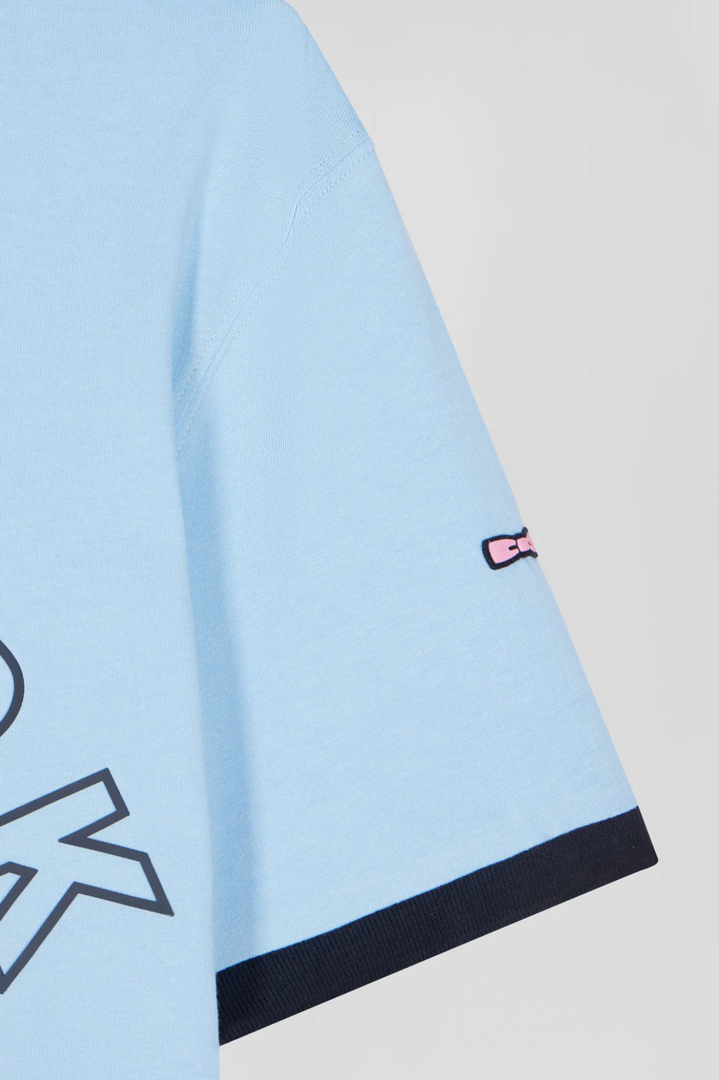 T-shirt manches courtes bicolore en coton ciel Eden Park 10 coupe Relaxed