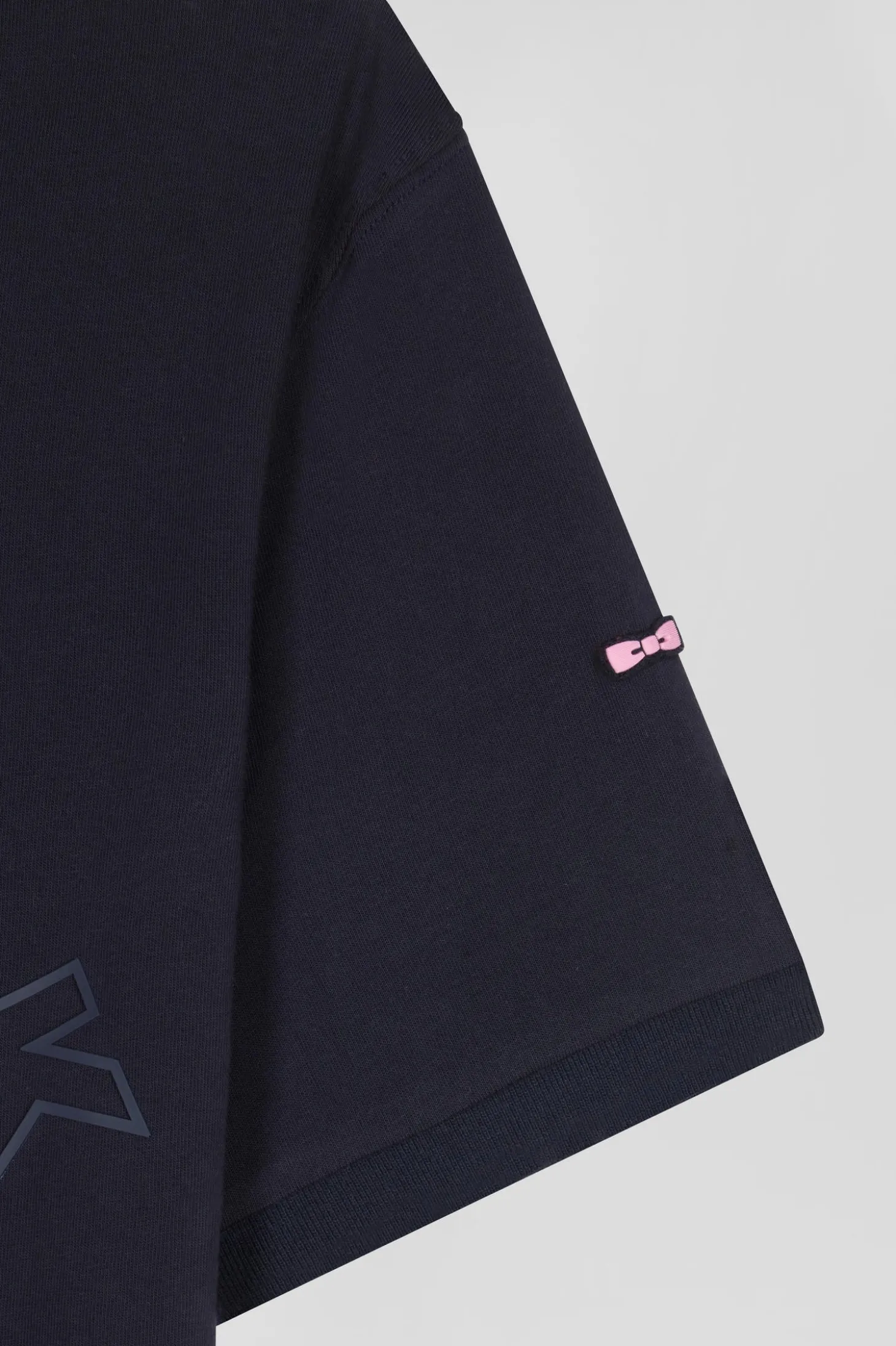 T-shirt manches courtes bicolore en coton bleu marine Eden Park 10 coupe Relaxed