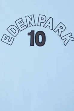 T-shirt manches courtes bicolore en coton ciel Eden Park 10 coupe Relaxed