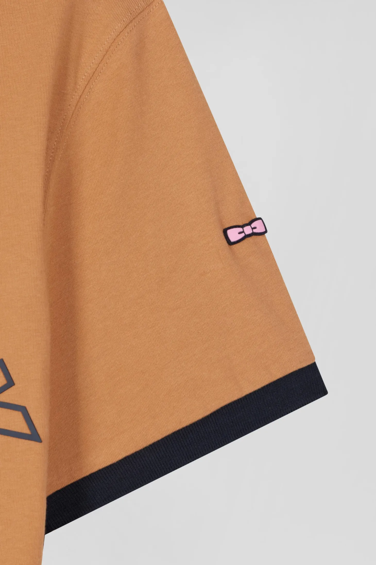 T-shirt manches courtes bicolore en coton camel Eden Park 10 coupe Relaxed