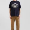 T-shirt manches courtes bleu marine application Eden Park Rugby coupe Oversized