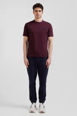 T-shirt manches courtes bordeaux emblème tissu cravate coupe Regular