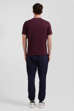 T-shirt manches courtes bordeaux emblème tissu cravate coupe Regular