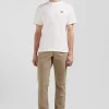 T-shirt manches courtes en coton écru broderie dos coupe Regular