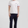 T-shirt manches courtes en coton blanc broderie tricolore XV de France coupe Regular