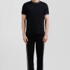 T-shirt manches courtes en coton noir broderie dos coupe Regular