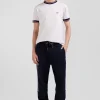 T-shirt manches courtes en coton blanc coupe Slim bords-côtes Eden Park